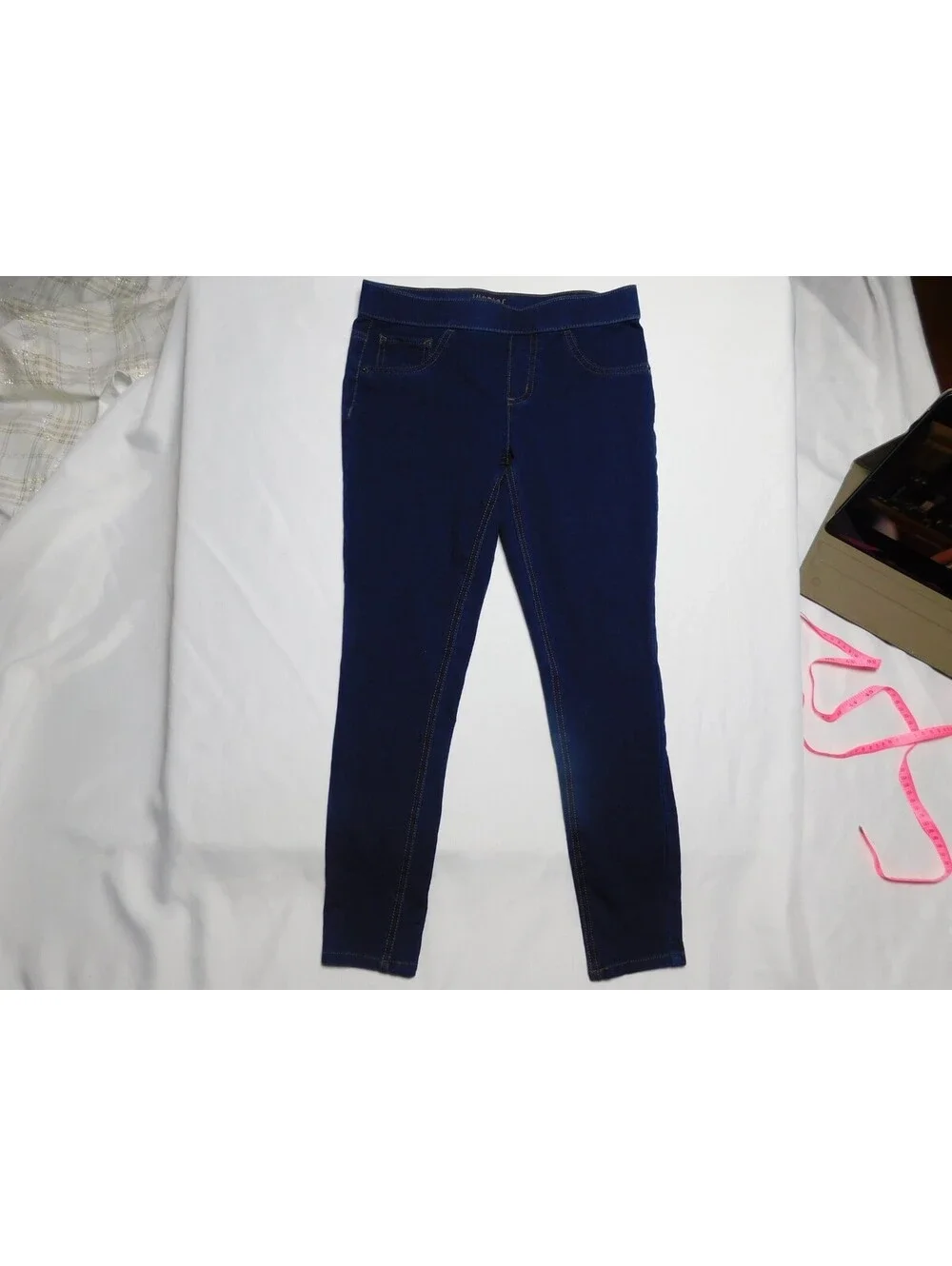 Justice Girls Size 10 Plus Mid Rise Jeggings Blue Pull-On Stretch Leggings